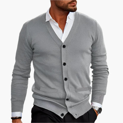 Herre Cardigan Elegant V-udskæring Business Casual Stil