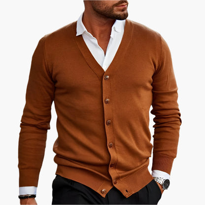 Herre Cardigan Elegant V-udskæring Business Casual Stil