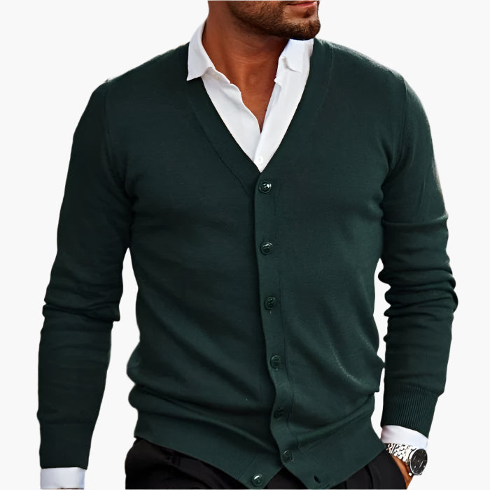 Herre Cardigan Elegant V-udskæring Business Casual Stil
