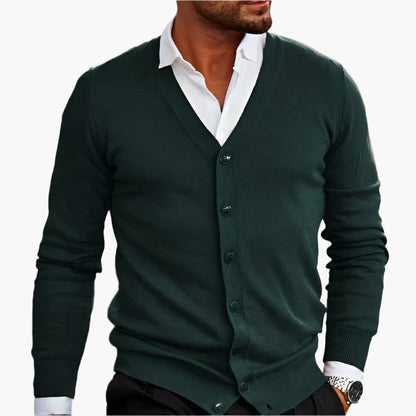 Herre Cardigan Elegant V-udskæring Business Casual Stil