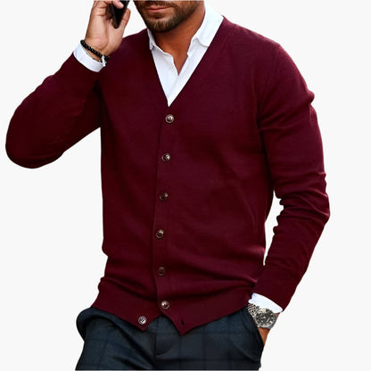 Herre Cardigan Elegant V-udskæring Business Casual Stil