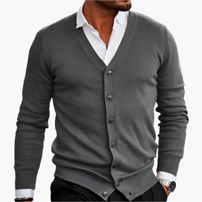 Herre Cardigan Elegant V-udskæring Business Casual Stil
