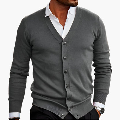 Herre Cardigan Elegant V-udskæring Business Casual Stil