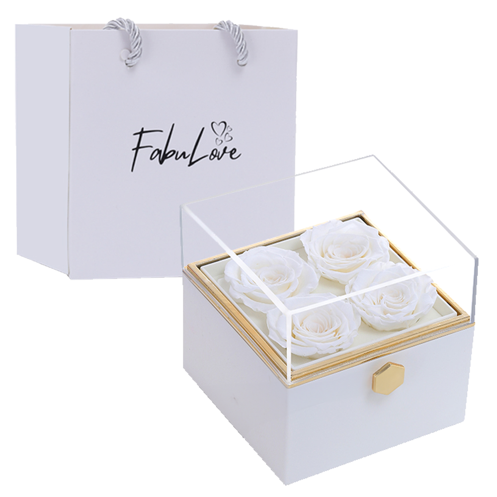 Brenda – Caja de Rosa Eterna con Collar Oculto para Mujer