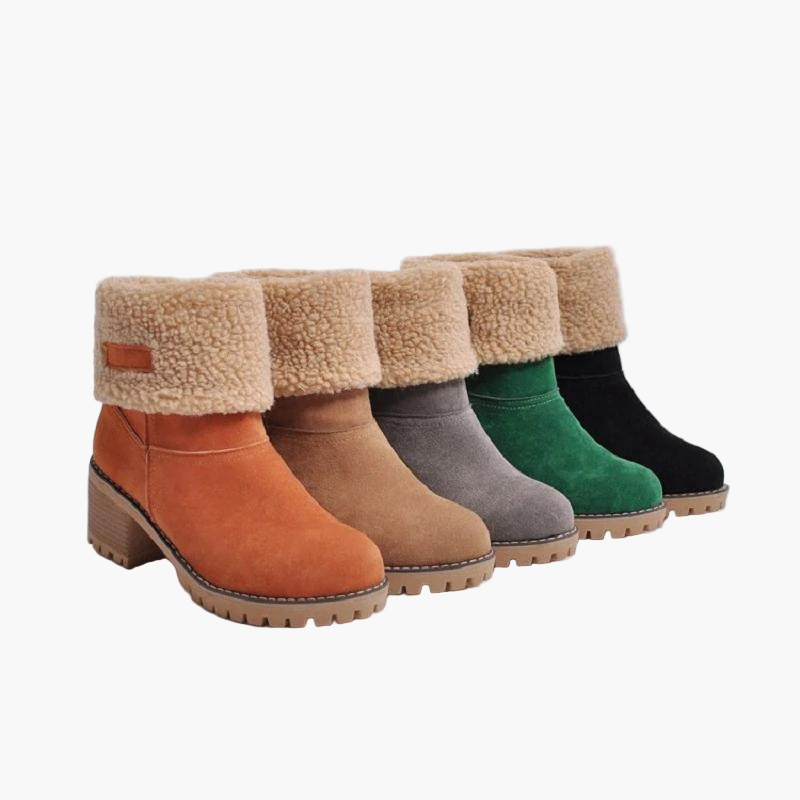 Women's Warm Suede-Like Boots with Cuffs - Winter Comfort and Versatile Style