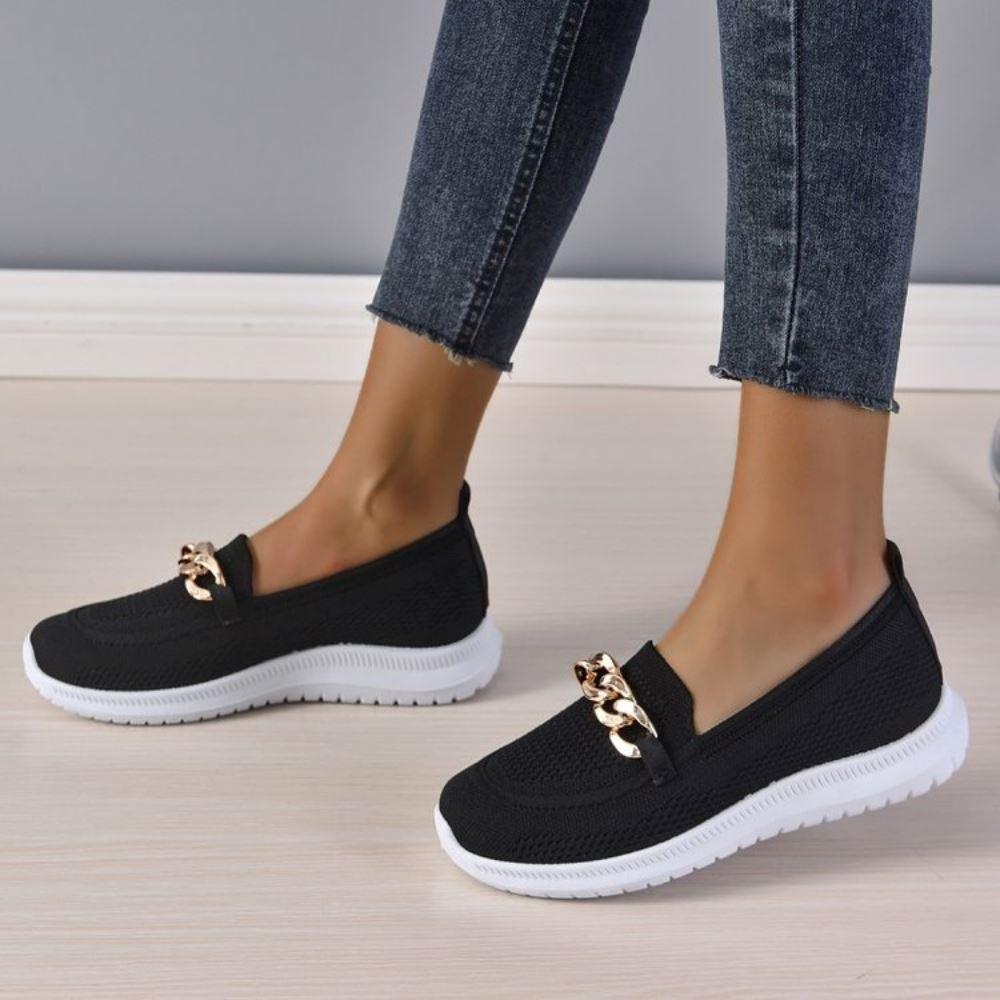 Mocassins sport femme à chaîne élégante pour confort quotidien et marche