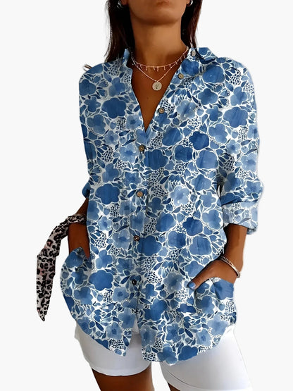 Camicia Donna Stile Informale con Motivo Floreale e Bottoni – Eleganza e Versatilità per un Aspetto Moderno