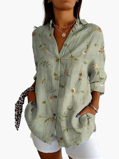 Camicia Donna Stile Informale con Motivo Floreale e Bottoni – Eleganza e Versatilità per un Aspetto Moderno