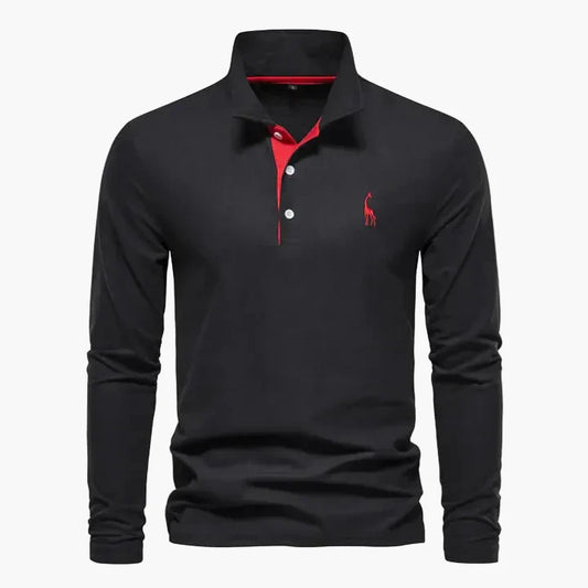Polo à manches longues classique pour homme – Style élégant et polyvalent