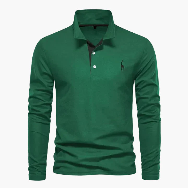 Polo à manches longues classique pour homme – Style élégant et polyvalent