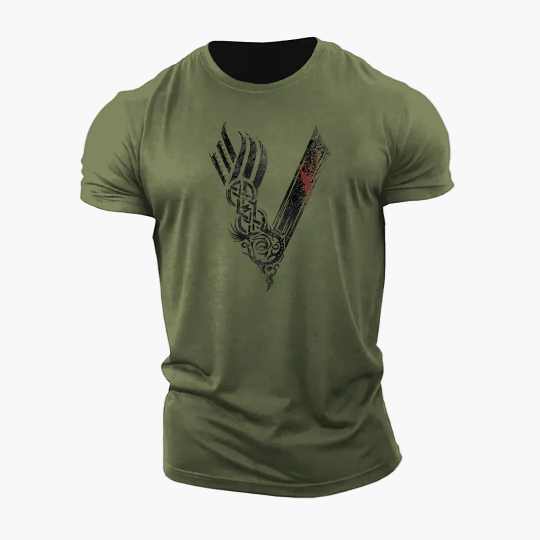 T-shirt Homme Style Viking Guerrier Motif 3D – Casual et Sport