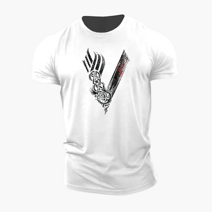 T-shirt Homme Style Viking Guerrier Motif 3D – Casual et Sport
