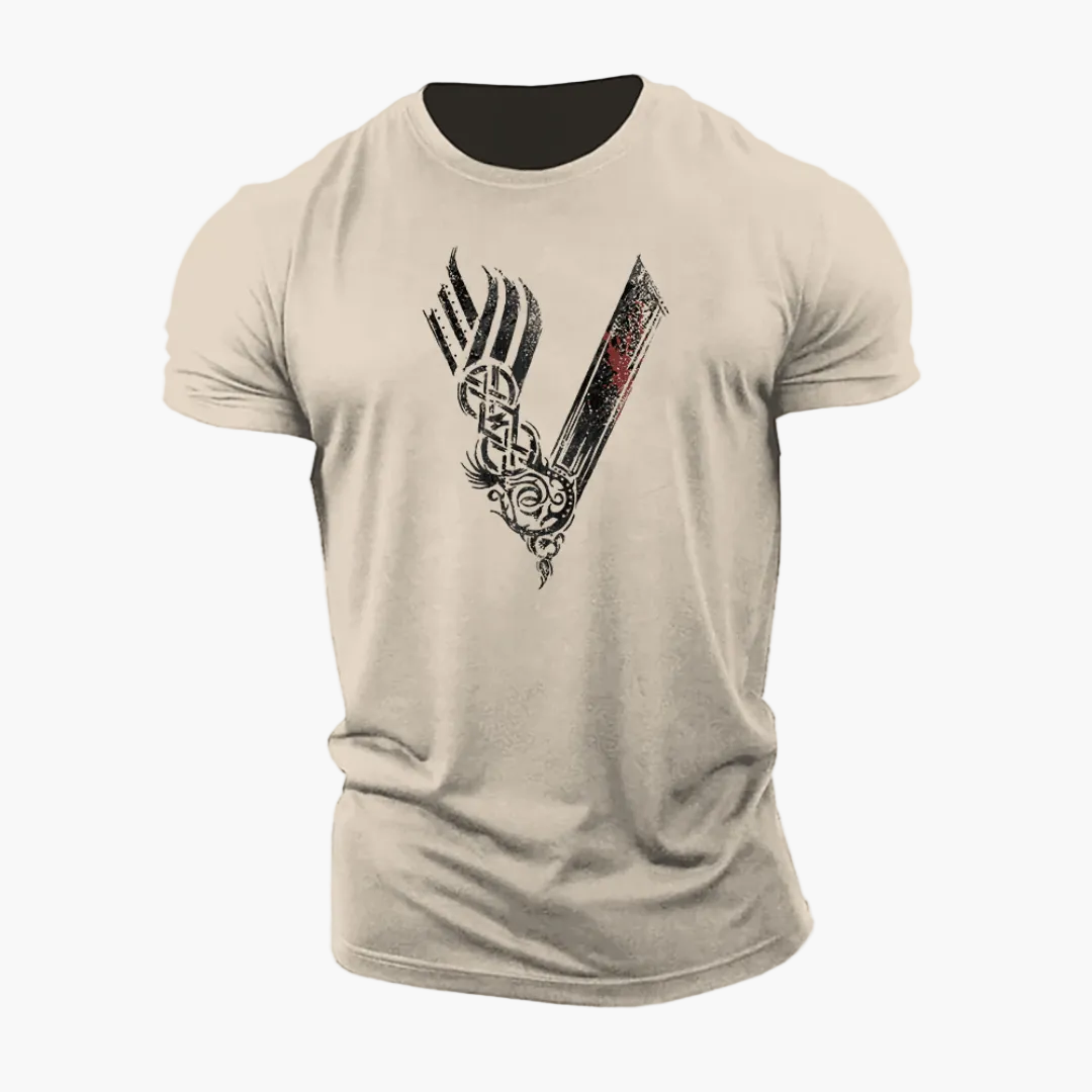 T-shirt Homme Style Viking Guerrier Motif 3D – Casual et Sport