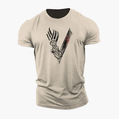 T-shirt Homme Style Viking Guerrier Motif 3D – Casual et Sport