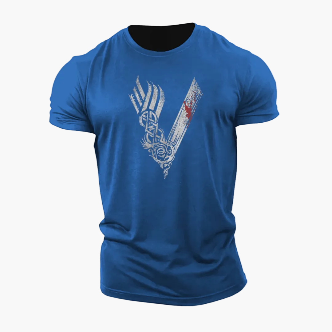 T-shirt Homme Style Viking Guerrier Motif 3D – Casual et Sport