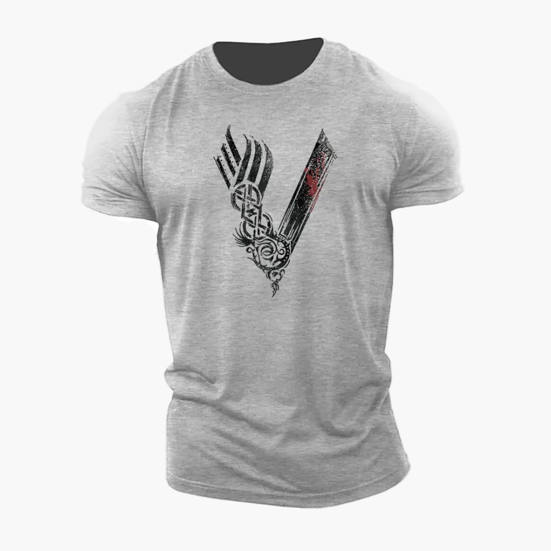 T-shirt Homme Style Viking Guerrier Motif 3D – Casual et Sport