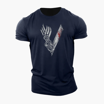 T-shirt Homme Style Viking Guerrier Motif 3D – Casual et Sport