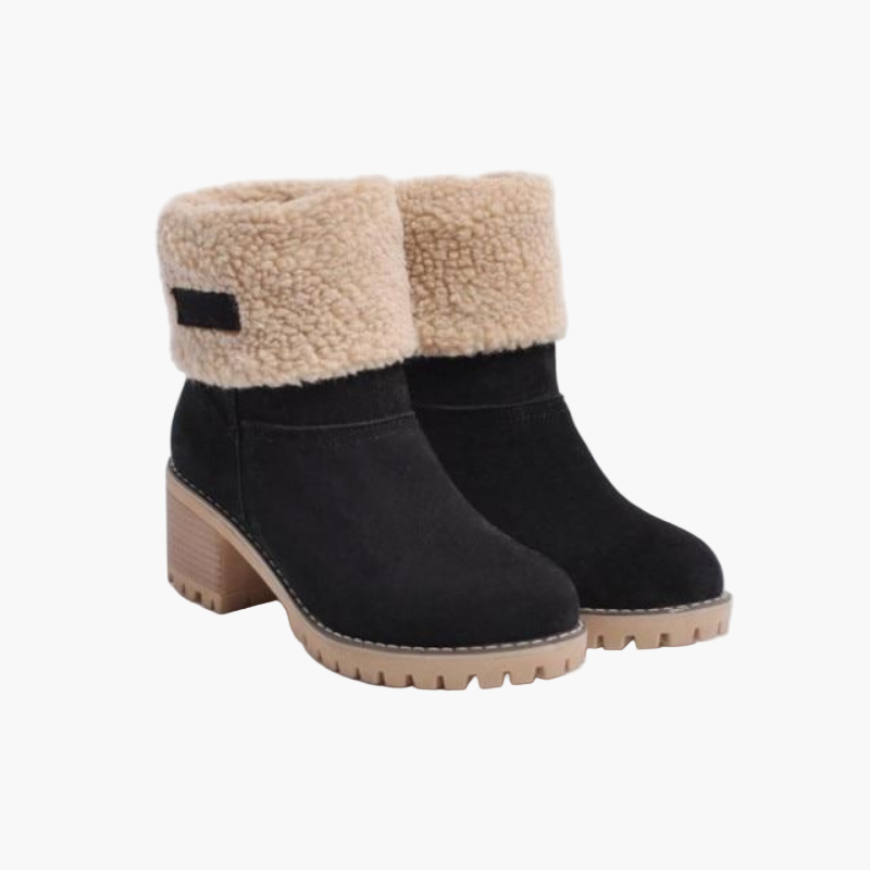 Women's Warm Suede-Like Boots with Cuffs - Winter Comfort and Versatile Style