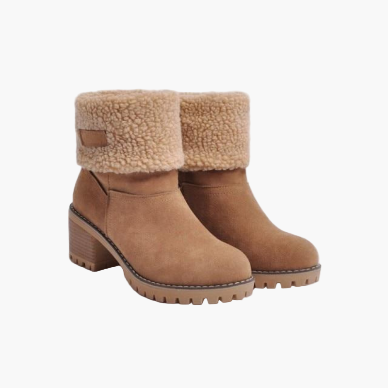 Women's Warm Suede-Like Boots with Cuffs - Winter Comfort and Versatile Style