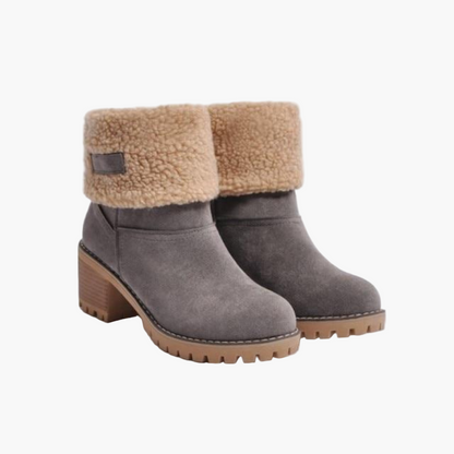 Women's Warm Suede-Like Boots with Cuffs - Winter Comfort and Versatile Style