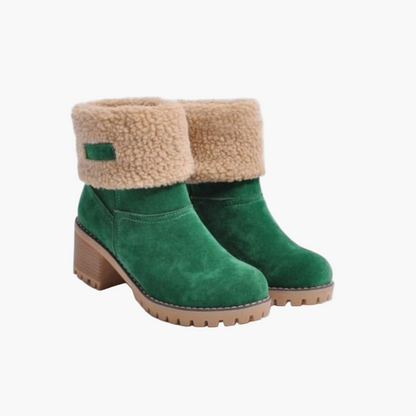 Women's Warm Suede-Like Boots with Cuffs - Winter Comfort and Versatile Style