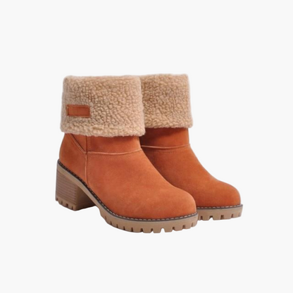 Women's Warm Suede-Like Boots with Cuffs - Winter Comfort and Versatile Style