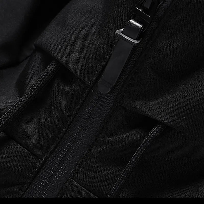 Wattierte Herren-Steppjacke mit Kapuze, warme Jacke mit Reißverschluss, grau