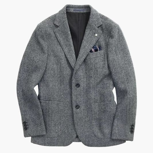 Elegante Herrenjacke mit Fischgrätmuster für formelle Anlässe und Berufsoutfits