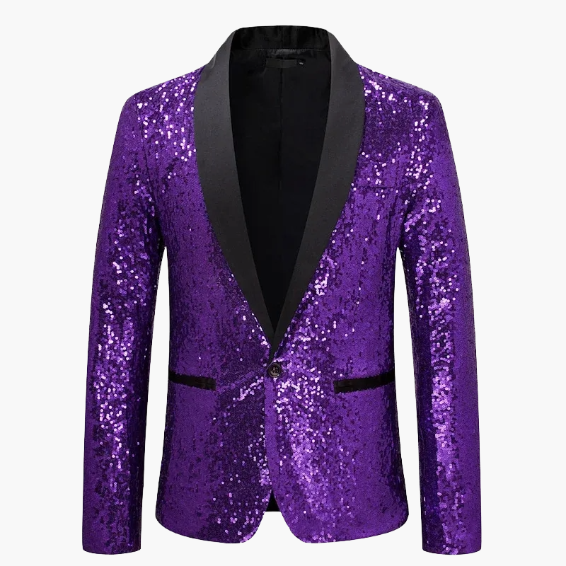 Chaqueta de noche elegante para hombre con lentejuelas para eventos y fiestas