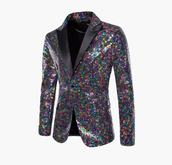 Chaqueta de noche elegante para hombre con lentejuelas para eventos y fiestas