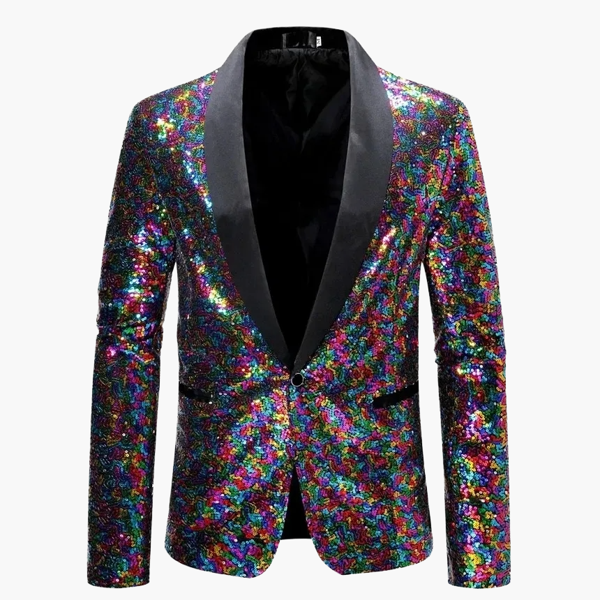 Chaqueta de noche elegante para hombre con lentejuelas para eventos y fiestas
